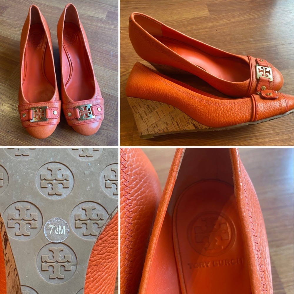 Like New Tory Burch Leather Wedges